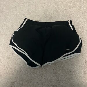 Nike Women's Black and White Athletic Shorts